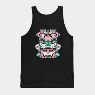 alien olmec head in mutant pattern ecopop Tank Top